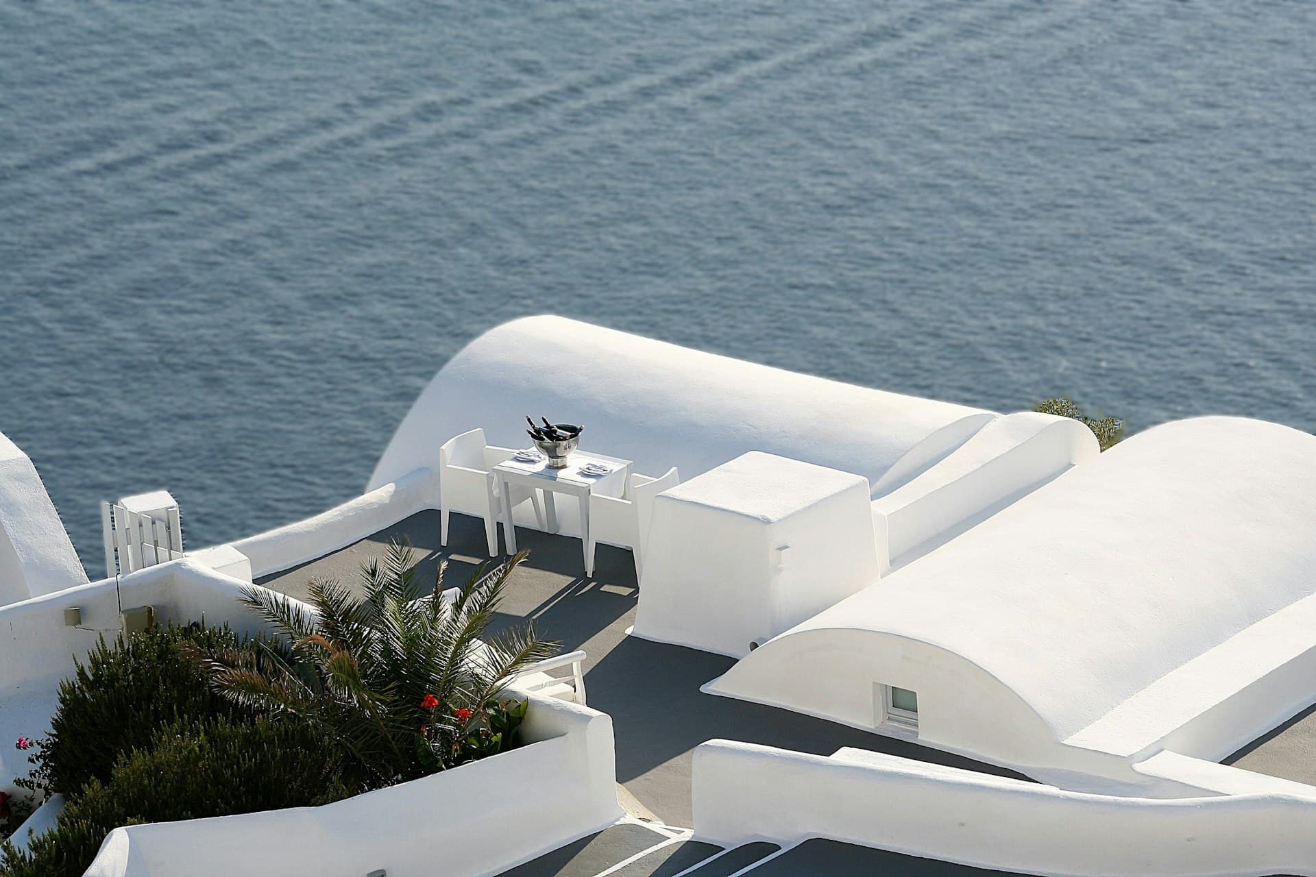 White Mediterranean houses overlooking the sea